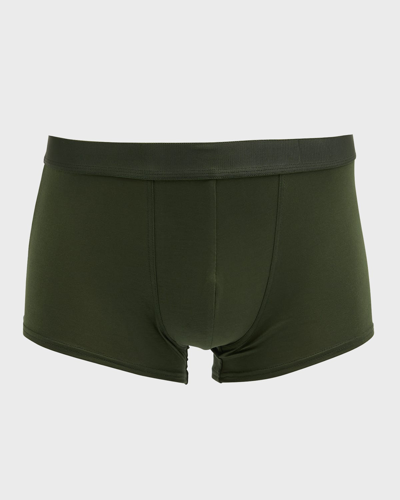 Shop Cdlp Men's Low-rise Solid Trunks In Army Green