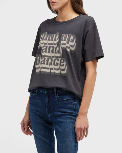 Shop Mother The Rowdy Crewneck Tee In Shut Up And Dance