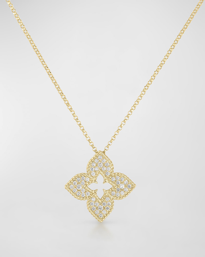 Shop Roberto Coin 18k Yellow Gold Venetian Princess Diamond Pendant Necklace