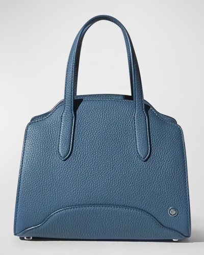 Shop Loro Piana Sesia Micro Grain Matte Leather Handbag In W0pd Cloud Sky