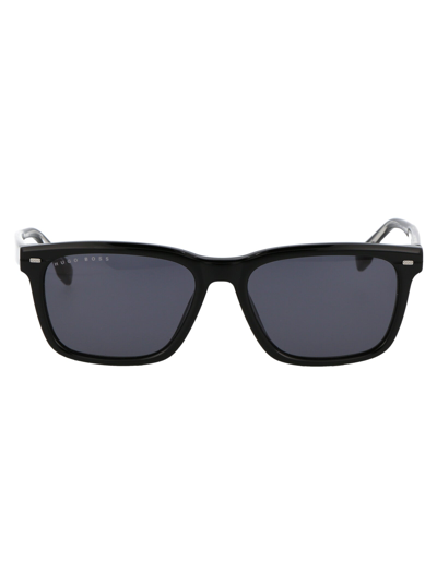Shop Hugo Boss Boss  Sunglasses In 284ir Black Ruthenium