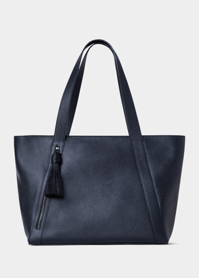 Shop Akris Alexa Zip Leather Tote Bag In Black