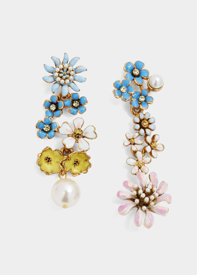 Shop Oscar De La Renta Pearly Primavera Earrings In Multi