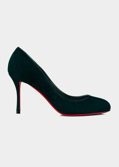 Shop Christian Louboutin Dolly Suede Red Sole Pumps In Obscurlin Obscur