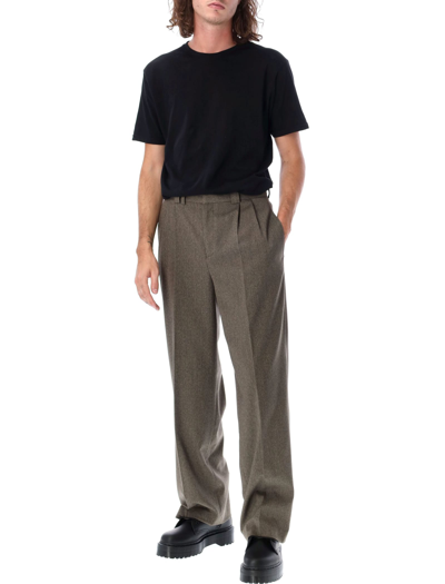 Misbhv Wide-leg Tailored Trousers In Olive