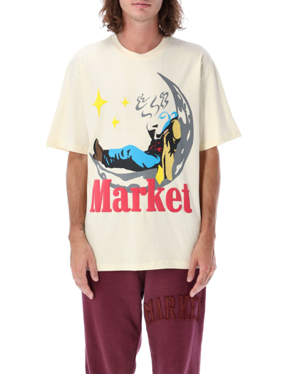 Shop Market Man On Moon T-shirt In Cream