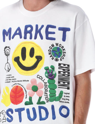 Shop Market Smiley Collage T-shirt In White
