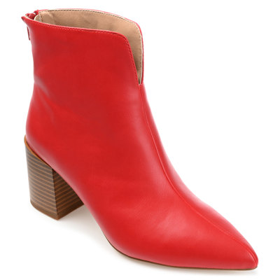 Journee Collection Women's Kayden Block-heel Booties In Red