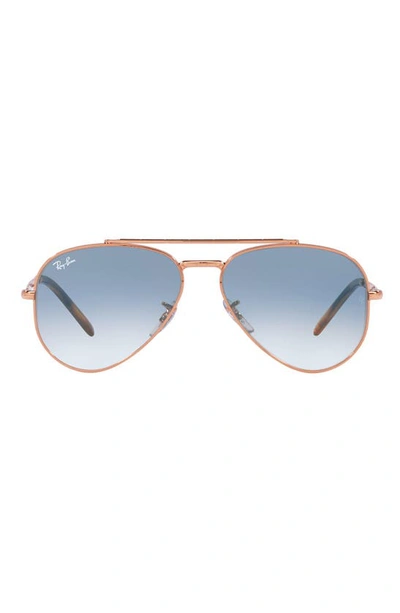 Ray Ban 58mm Gradient Pilot Sunglasses In Rose Gold