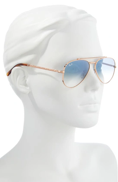 Ray Ban 58mm Gradient Pilot Sunglasses In Rose Gold