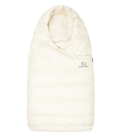 Shop Woolrich Baby Quilted Down Sleeping Bag In Cream