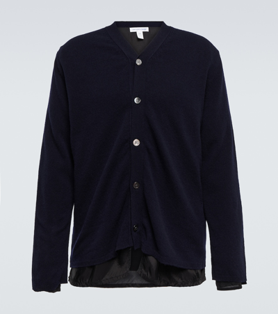 Shop Comme Des Garçons Shirt Wool Cardigan In Blue