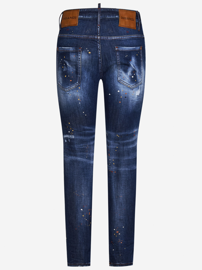 Dsquared2 Medium Autumn Leaves Wash Super Twinky Jeans In Blue 