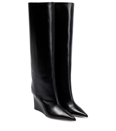 Shop Jimmy Choo Blake Leather Knee-high Boots In Black