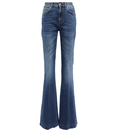 Shop Alexander Mcqueen High-rise Flared Jeans In Medium Was