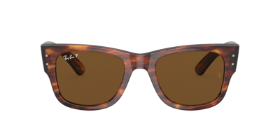 Ray Ban Mega Wayfarer Sonnenbrillen Havana Gestreift Fassung Braun Glas Polarisiert 51-21 In Braun