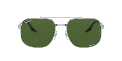 Ray Ban Sunglasses Unisex Rb3699 - Black On Transparent Frame Green Lenses Polarized 59-18 In Dunkelgrün