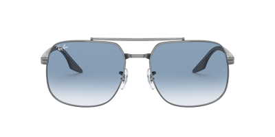 Ray Ban Rb3699 Sonnenbrillen Grau Auf Transparent Fassung Blau Glas 59-18 In Verlaufstönung Blau