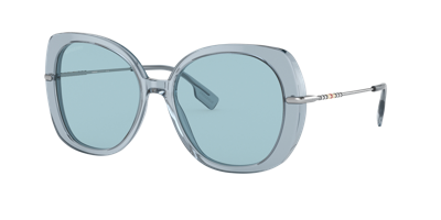 Shop Burberry Woman Sunglass Be4374 Eugenie In Blue