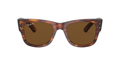 Ray Ban Mega Wayfarer Sonnenbrillen Havana Gestreift Fassung Braun Glas Polarisiert 51-21 In Brown