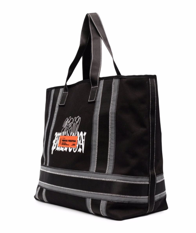 Shop Heron Preston Large Logo Tote Bag In Black