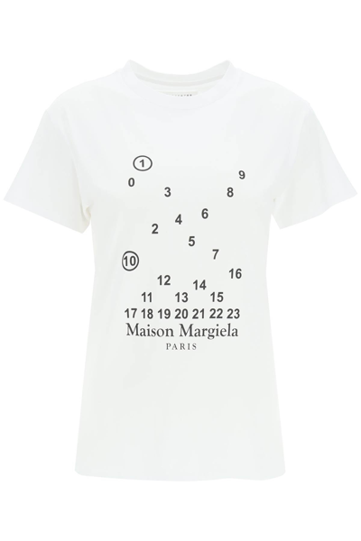 Shop Maison Margiela Numeric Logo Print T-shirt In White