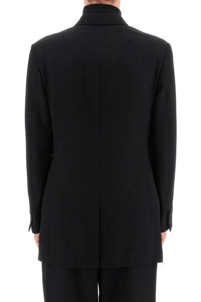 Shop Yohji Yamamoto Wool Twill Deconstructed Jacket In Black