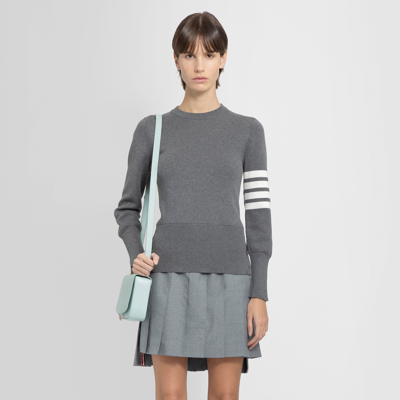 Shop Thom Browne Woman Grey Knitwear