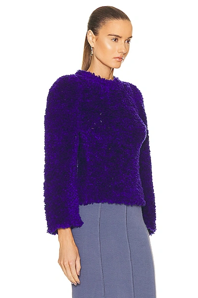 Shop Stella Mccartney Furry Textured Knit Cropped Jumper Sweater In Violet