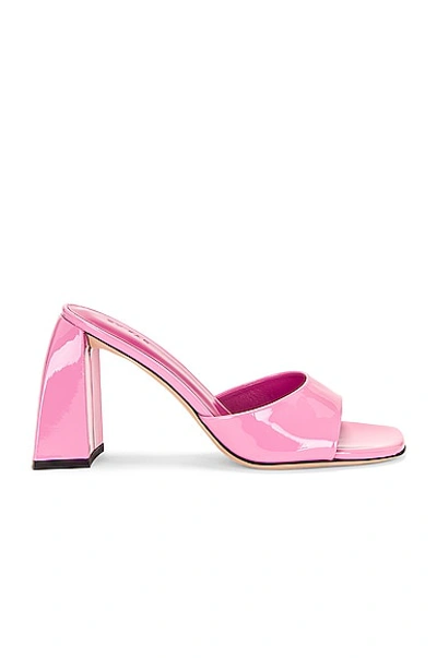 Shop By Far Michele Patent Leather Mule In Pink