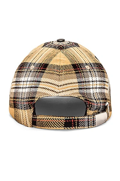 Shop Burberry Baseball Japanese Check Hat In Yellow Check