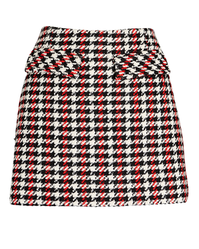 Shop Baum Und Pferdgarten Shanna Bouclé-tweed Mini Skirt In Red