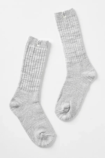 Shop Ugg Rib Knit Slouchy Socks In Grey