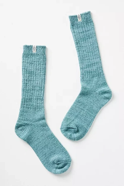 Shop Ugg Rib Knit Slouchy Socks In Green