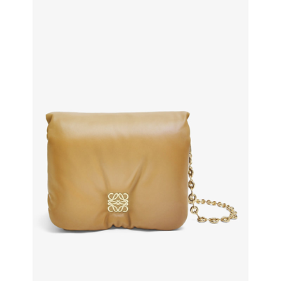 Shop Loewe Women's Camel Puffer Goya Padded Leather Shoulder Bag