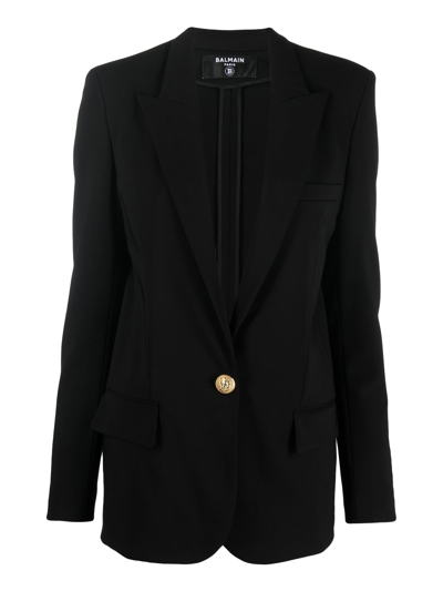 Shop Balmain Women's Jackets -  - In Black Synthetic Fibers