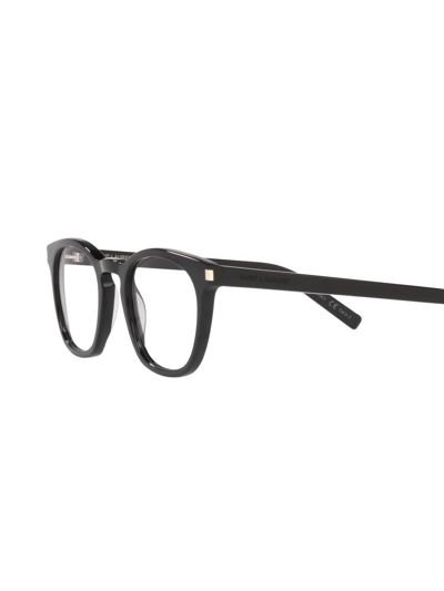 Shop Saint Laurent Rounded Square-frame Glasses In Schwarz