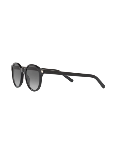 Shop Saint Laurent Sl 521 Round-frame Sunglasses In Schwarz