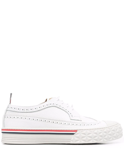 Thom Browne Collegiate Madras-print Low-top Sneakers In White