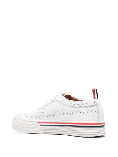 Thom Browne Collegiate Madras-print Low-top Sneakers In White