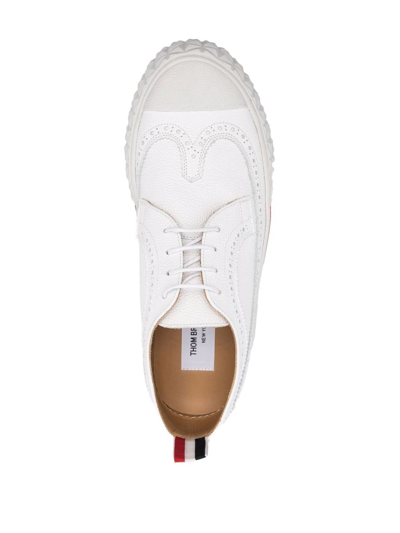 Thom Browne Collegiate Madras-print Low-top Sneakers In White