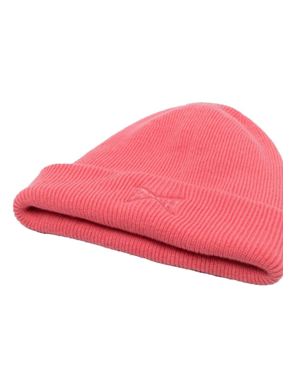 Shop Barrie Embroidered-logo Knit Beanie In Rosa