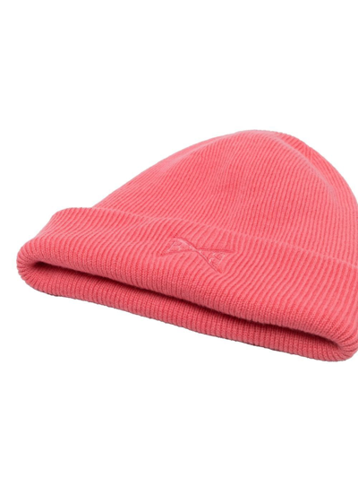 Barrie Embroidered-logo Knit Beanie In Rosa