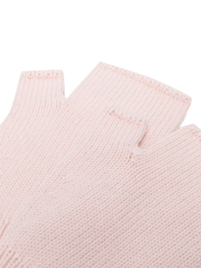 Shop Barrie Fingerless Knit Gloves In Rosa