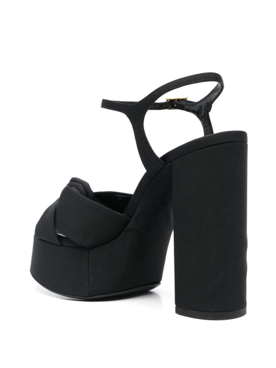 Shop Saint Laurent Bianca 85mm Platform Sandals In Black