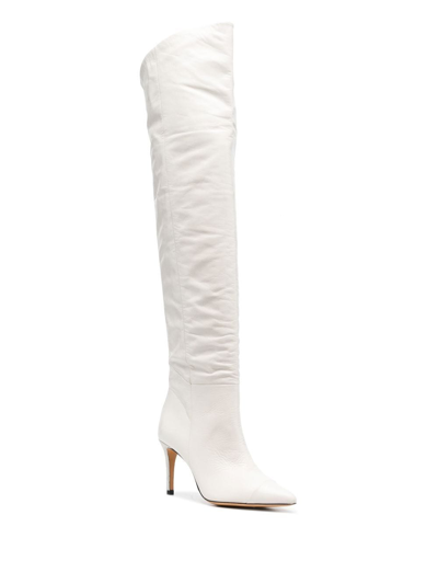 Shop Iro Brelidy 80mm Thigh-high Leather Boots In Nude