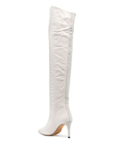 Shop Iro Brelidy 80mm Thigh-high Leather Boots In Nude
