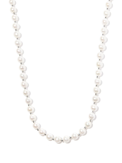 Shop Hatton Labs Classic Pearl Chain Necklace In Neutrals