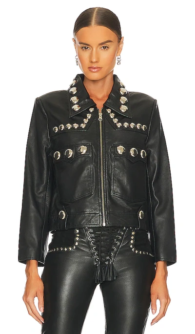 Shop Understated Leather Wild Cat Jacket In Black