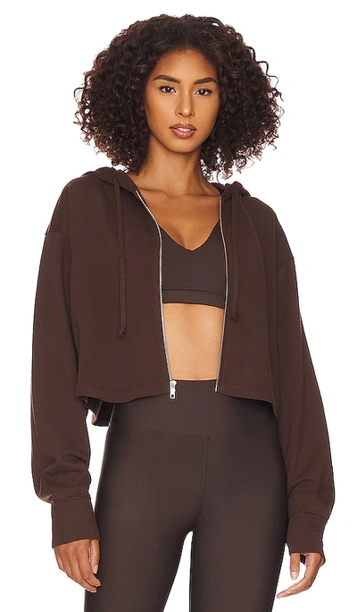 Year Of Ours The Perfect Zip Up Hoodie In Dark Oak